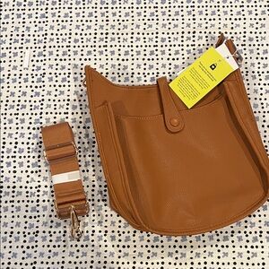 Ahdorned classic cross body messenger vegan leather NWT
